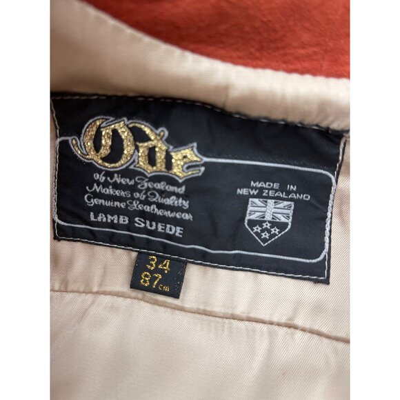 VTG Ode Lamb Suede One Button 2 Piece Skirt Long Sleeve jacket Suit Size S - Picture 12 of 14